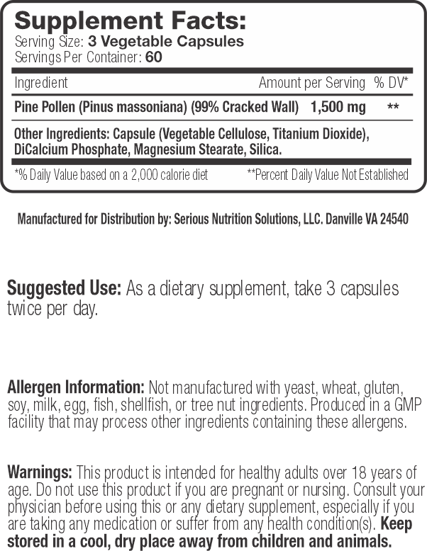 SNS Pine Pollen - 180 Veg Caps