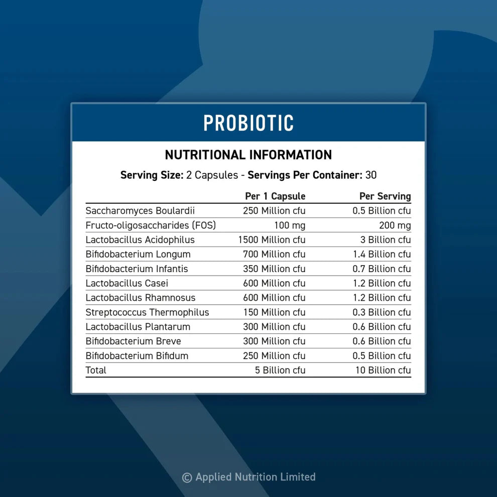 Applied Nutrition Probiotic Advanced Multi-Strain Formula 60 Capsules