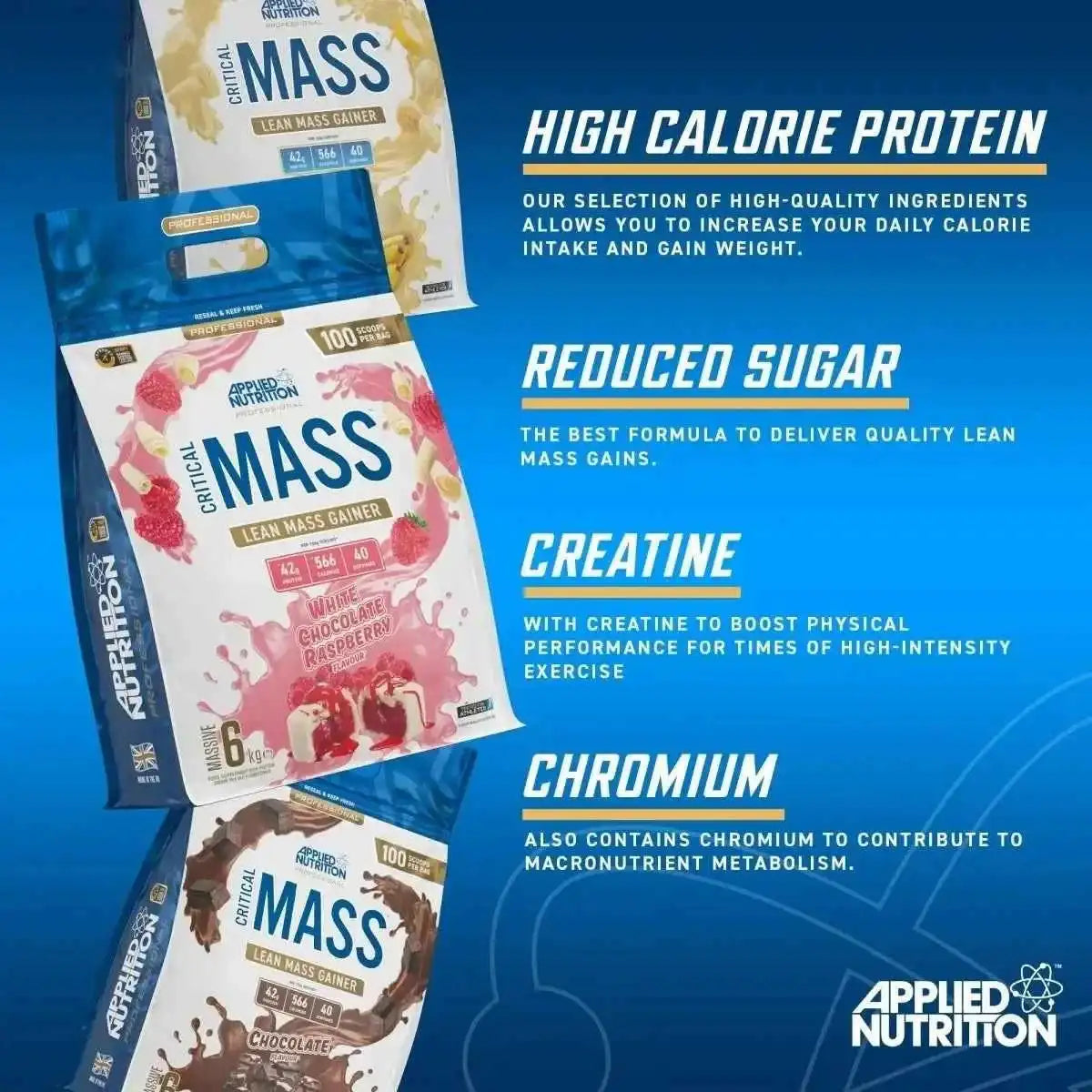 Applied Nutrition Critical Mass Professional Lean Mass Gainer - Variety of Sizes & Flavours