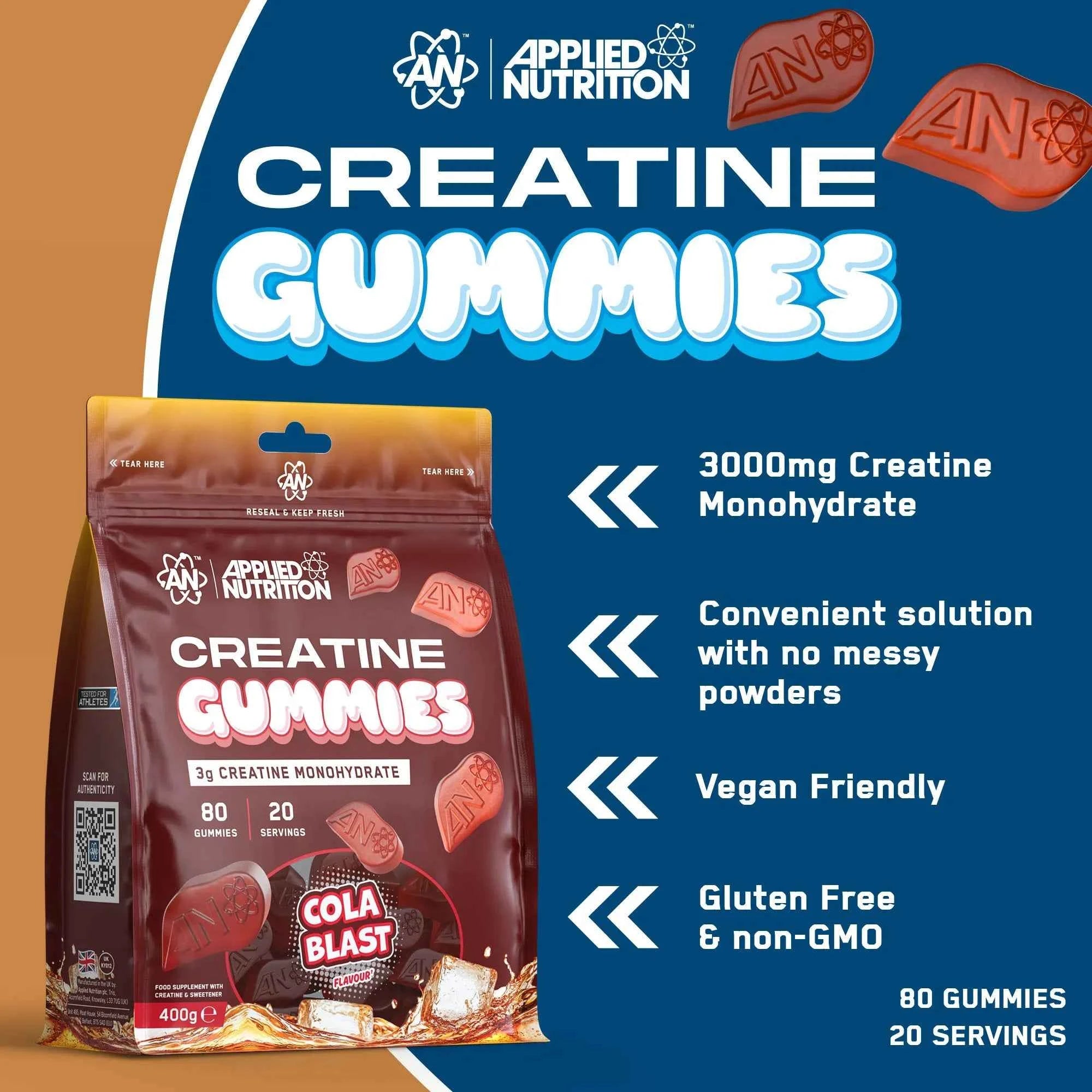 Applied Nutrition Creatine Gummies - 80 Fruit Flavored Chews