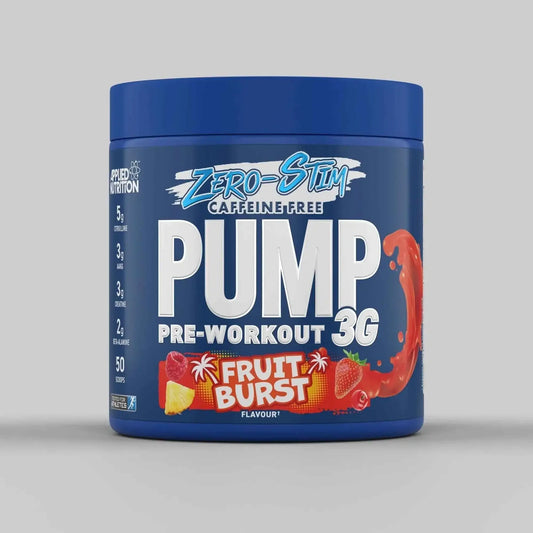 Applied Nutrition Preworkout Pump 3G Zero Stim - Caffeine Free Pre-Workout - Variety of Flavours