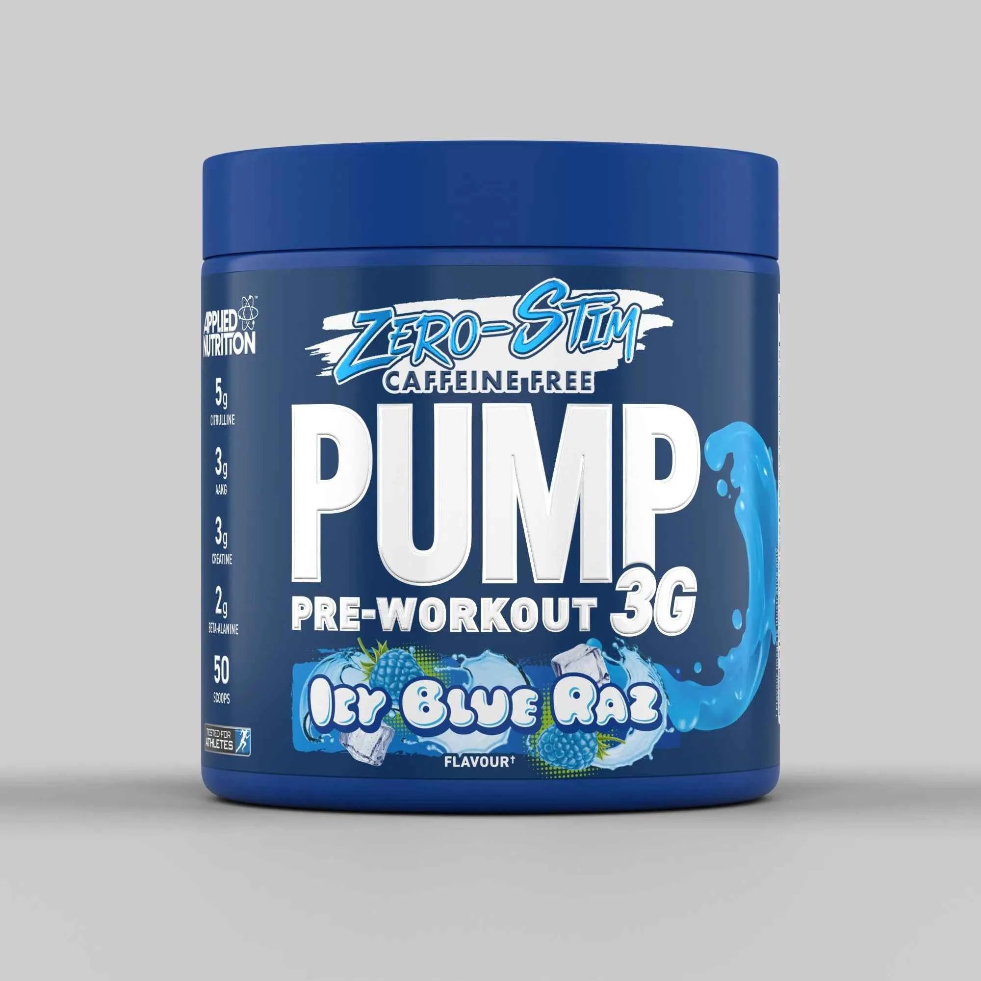 Applied Nutrition Preworkout Pump 3G Zero Stim - Caffeine Free Pre-Workout - Variety of Flavours