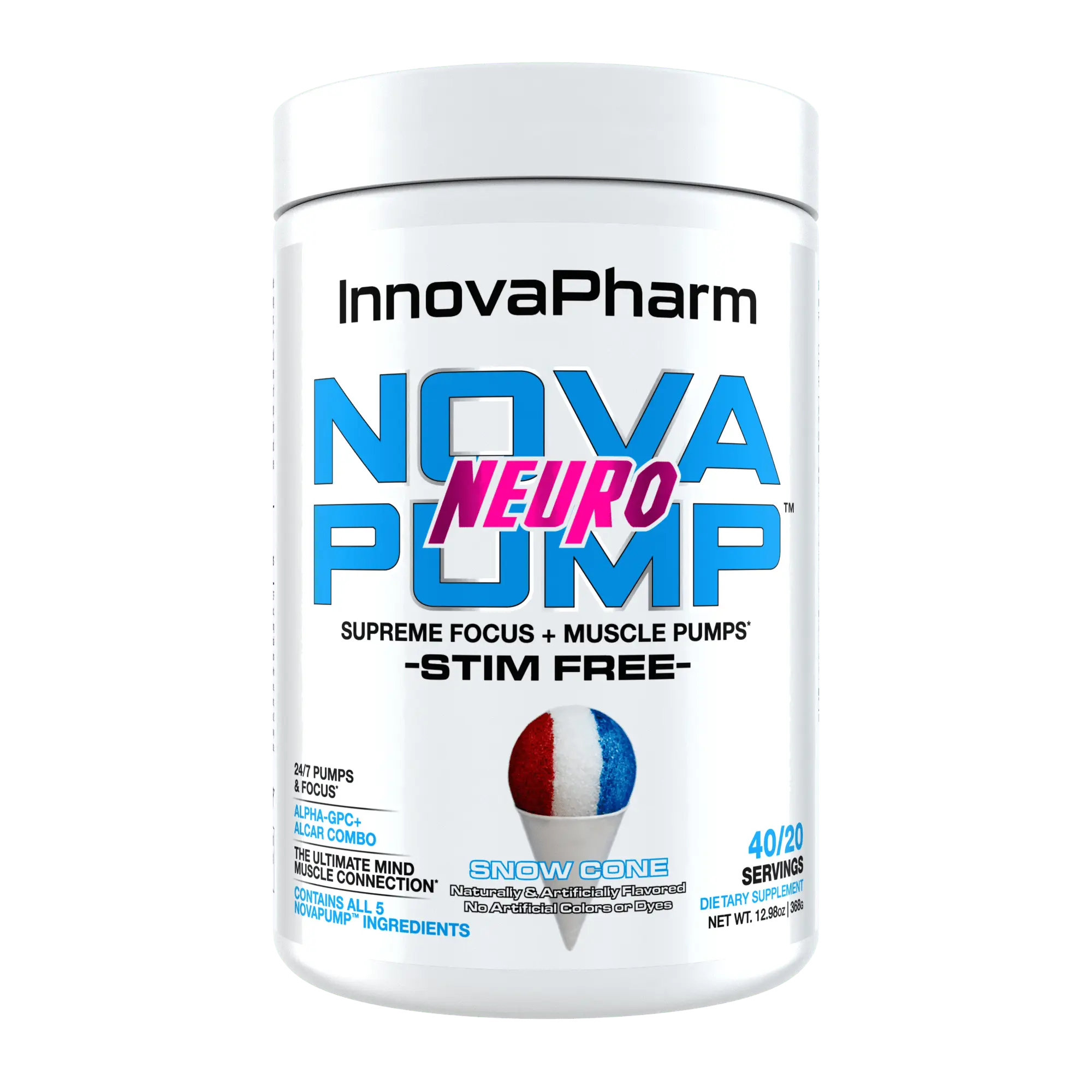 NovaPump Neuro Stim-Free Pre Workout Powder for Focus