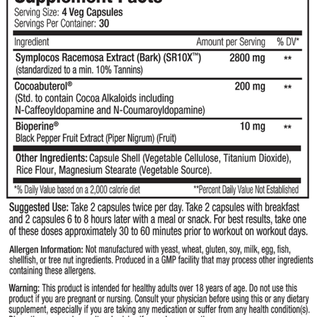 SNS Recomp20 – 120 Veg Caps - Evolution Supplements - Recomp20 Ingredients