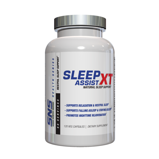 SNS Sleep Assist XT – 120 Veg Capsules - Evolution Supplements - SNS Sleep Assist Front