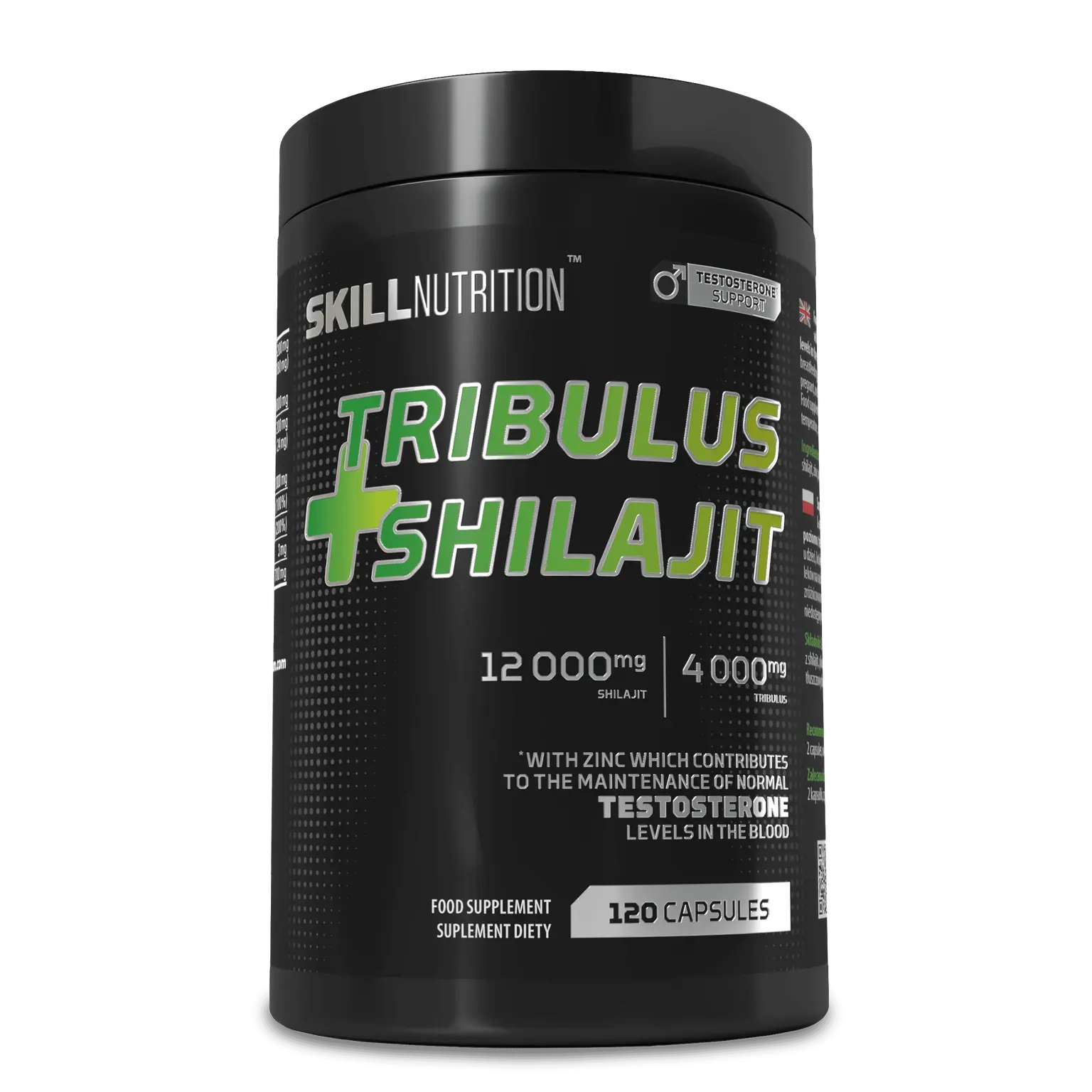 Skill Nutrition Tribulus + Shilajit Testosterone Support - Variety of Sizes