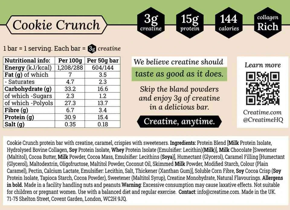 Creatime - Creatine Protein Bar - Box of 12x50g