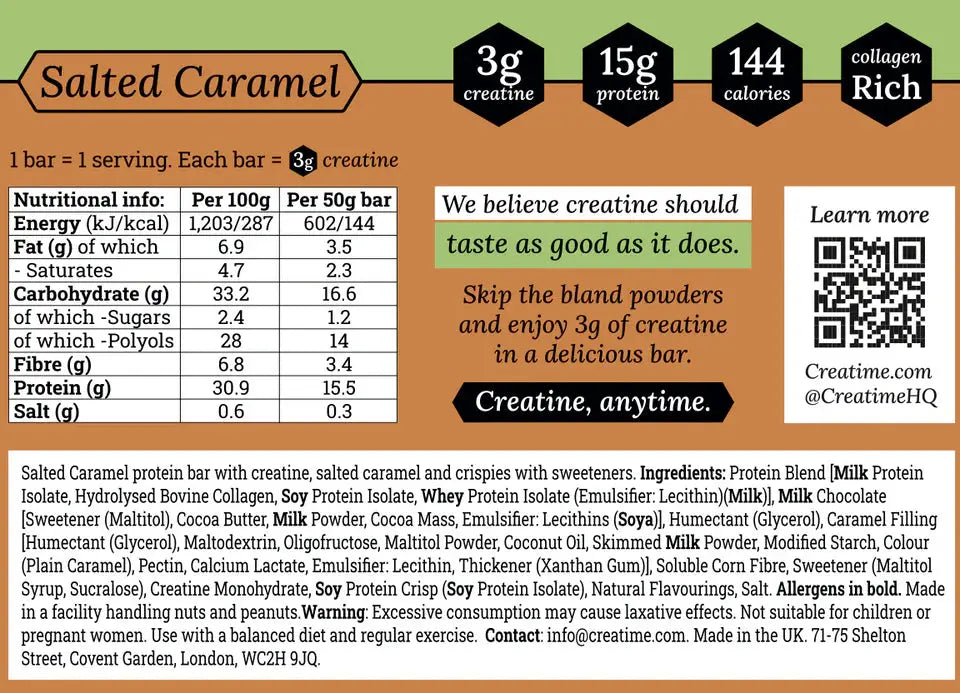 Creatime - Creatine Protein Bar - Box of 12x50g