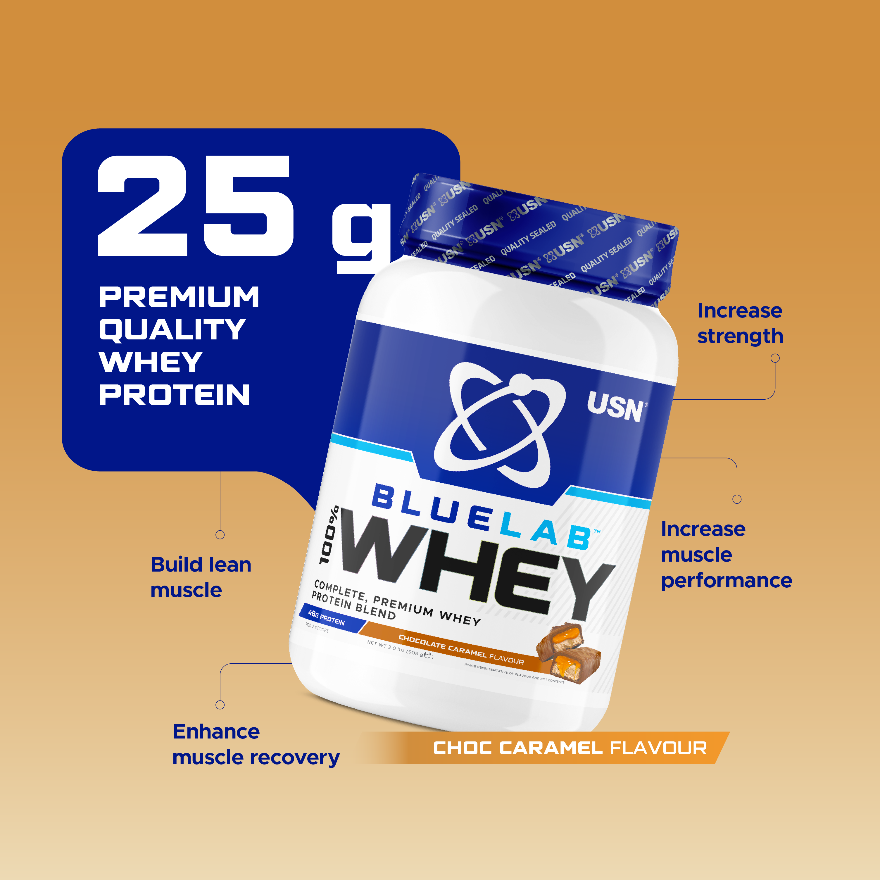 USN Blue Lab Whey Protein - Variety of Flavours & Sizes