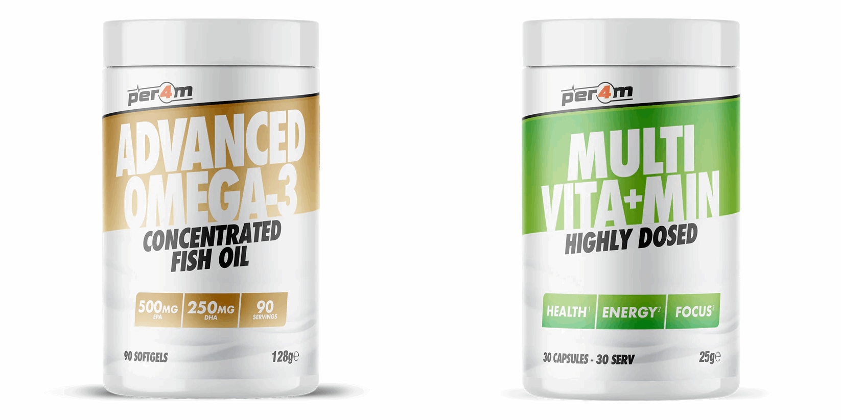 Per4m Multi Vitamin (30 Capsules) + Omega 3 (90 Softgels) Bundle