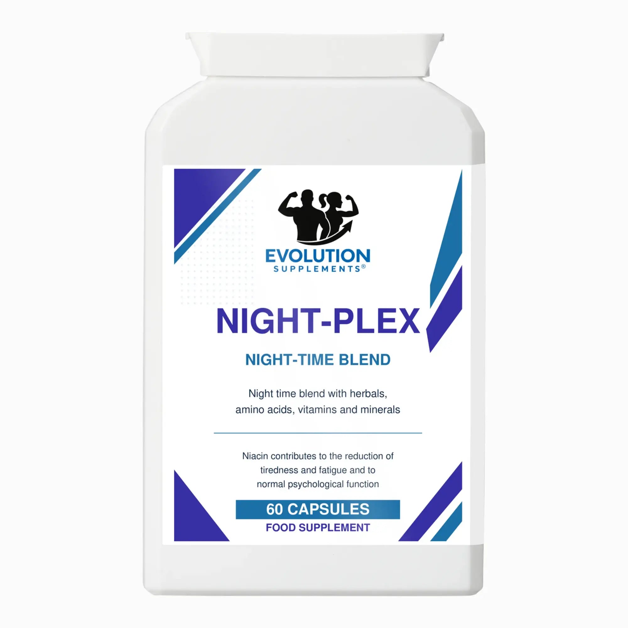 Evolution Supplements Night-Plex Night-Time Blend 60 capsules front of bottle