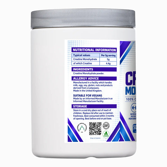 Evolution Supplements Creatine ingredients, nutrition and storage