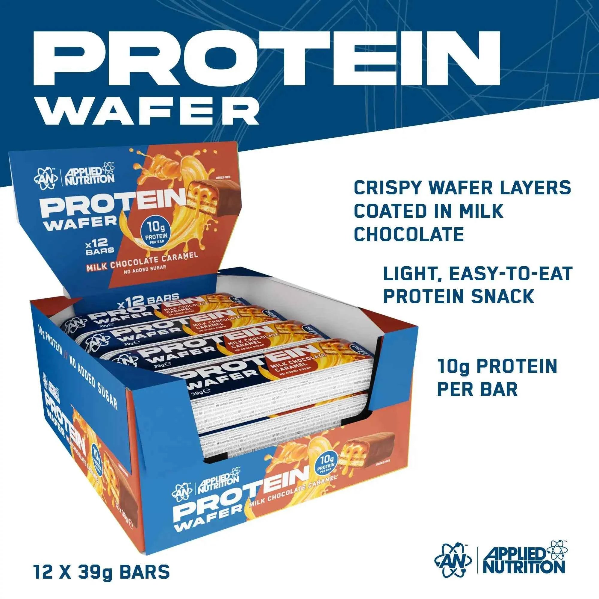 Applied Nutrition Protein Wafers available in a box of 12 or single bars - Variety of Flavours