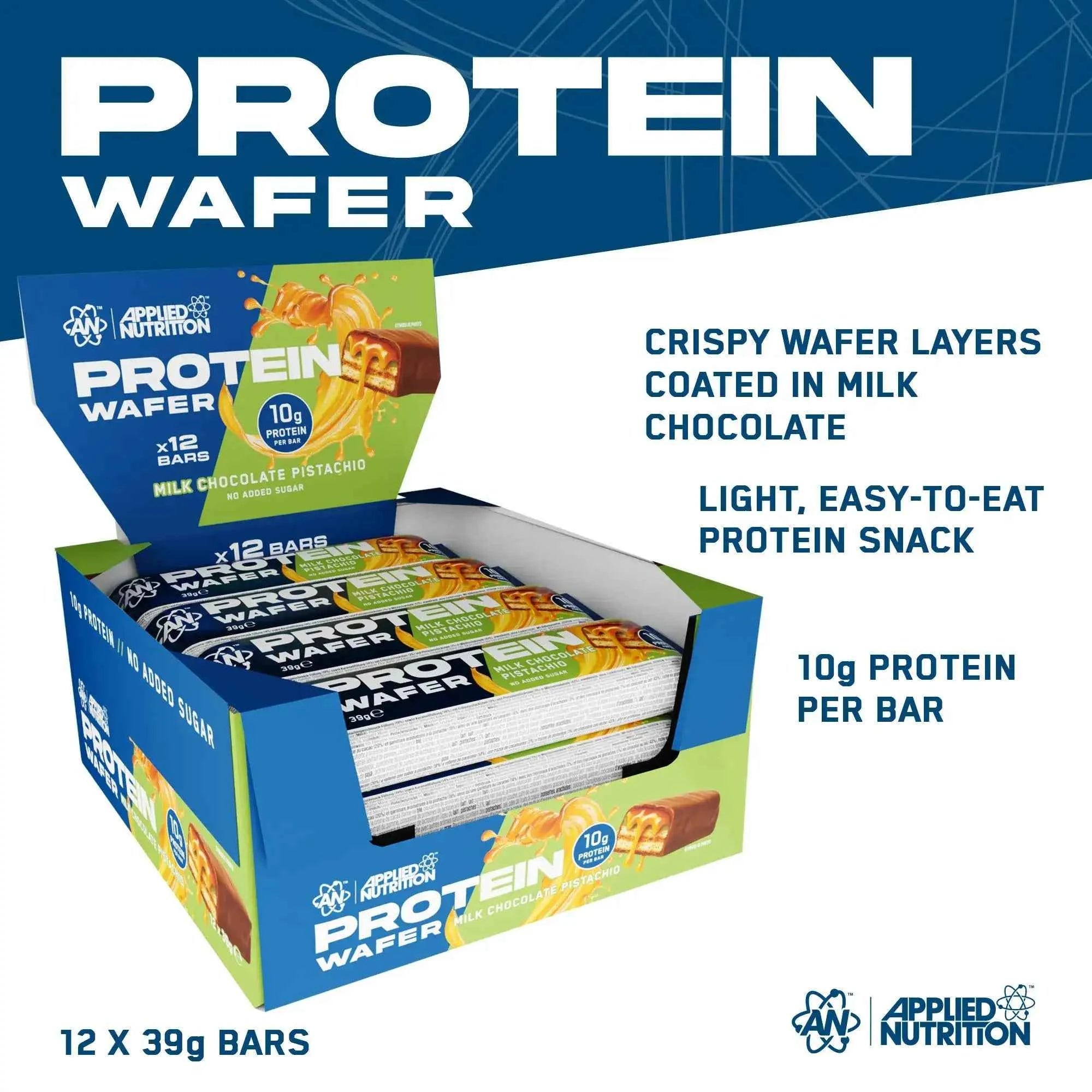 Applied Nutrition Protein Wafers available in a box of 12 or single bars - Variety of Flavours