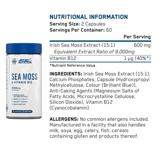 Applied Nutrition Sea Moss & Vitamin B12 - 120 Capsules