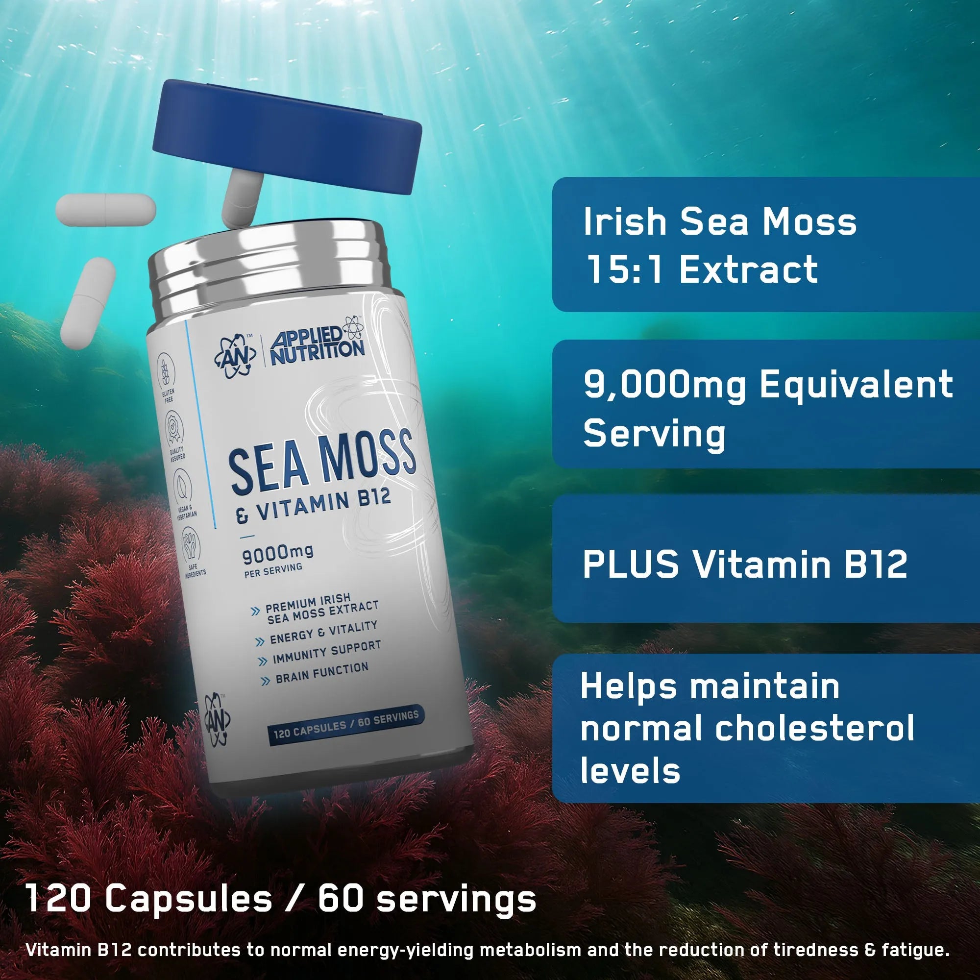 Applied Nutrition Sea Moss & Vitamin B12 - 120 Capsules
