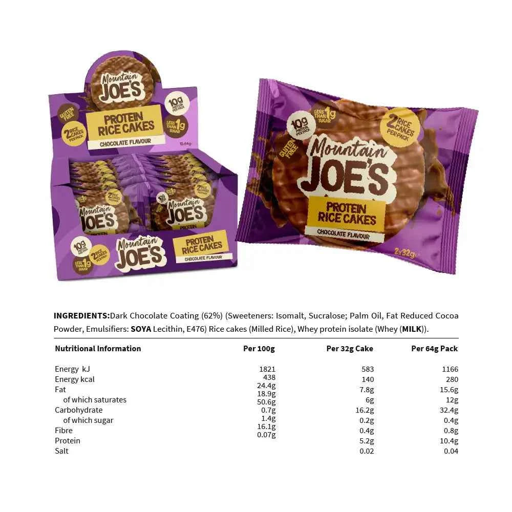 Mountain Joe Protein Rice Cake Twin Packs (12x2x32g) - Variety of Flavours