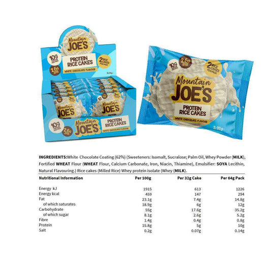 Mountain Joe Protein Rice Cake Twin Packs (12x2x32g) - Variety of Flavours