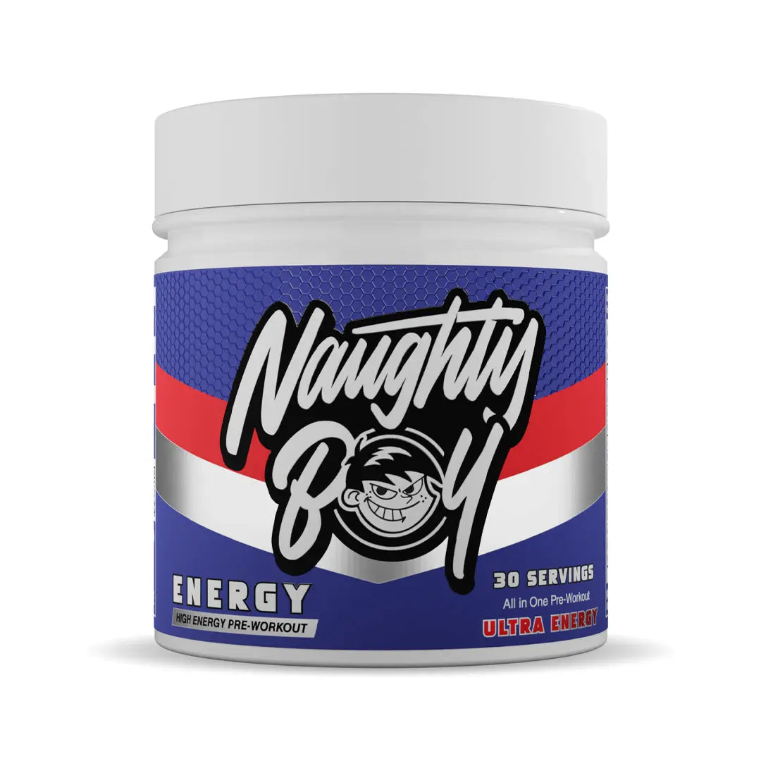 Naughty Boy ENERGY Pre-Workout 390g – Ultra Energy flavour tub
