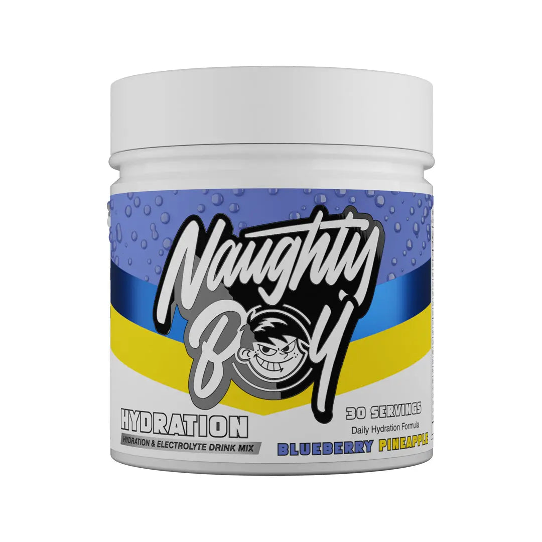Naughty Boy Hydration 255g – Blueberry Pineapple flavour tub