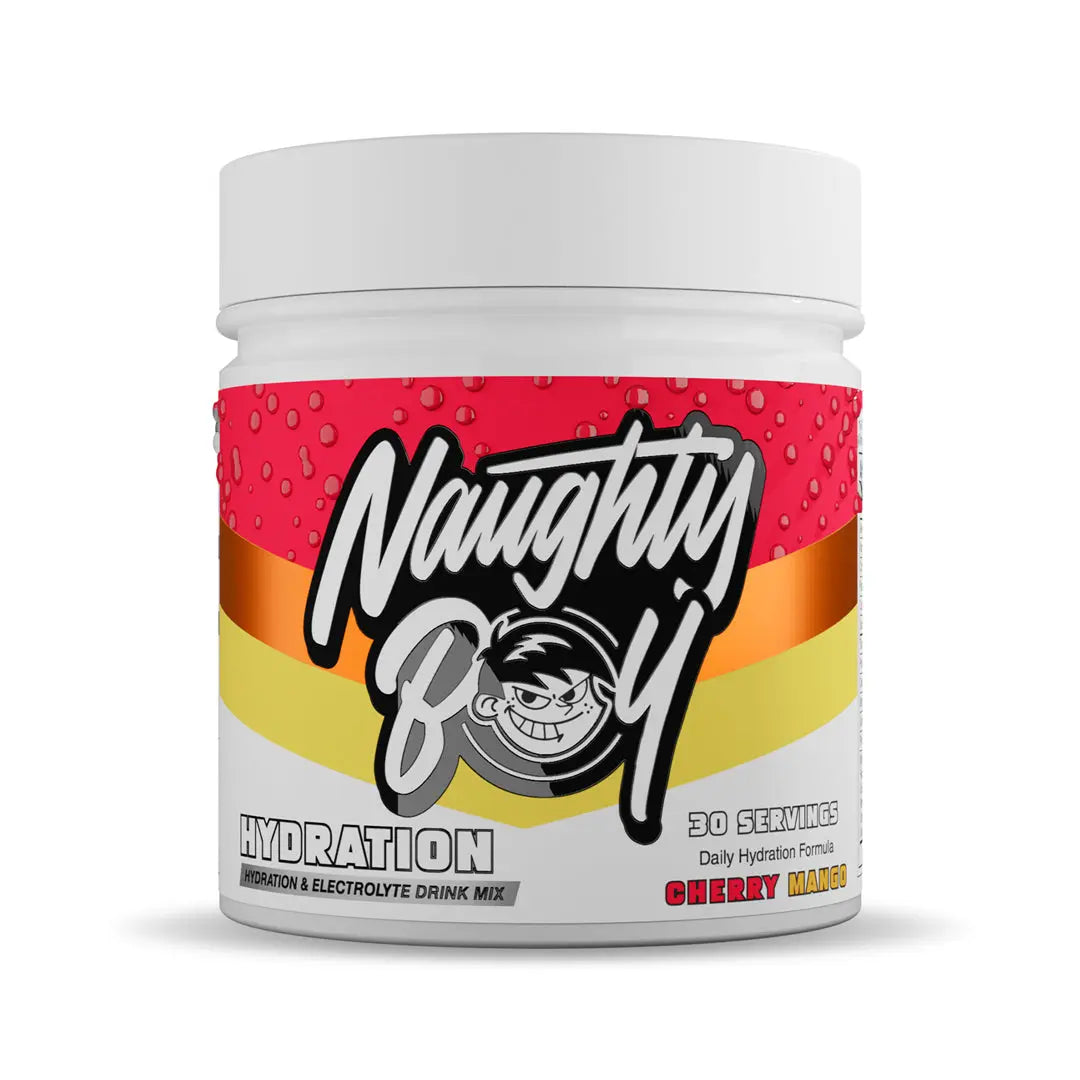 Naughty Boy Hydration 255g – Cherry Mango flavour tub