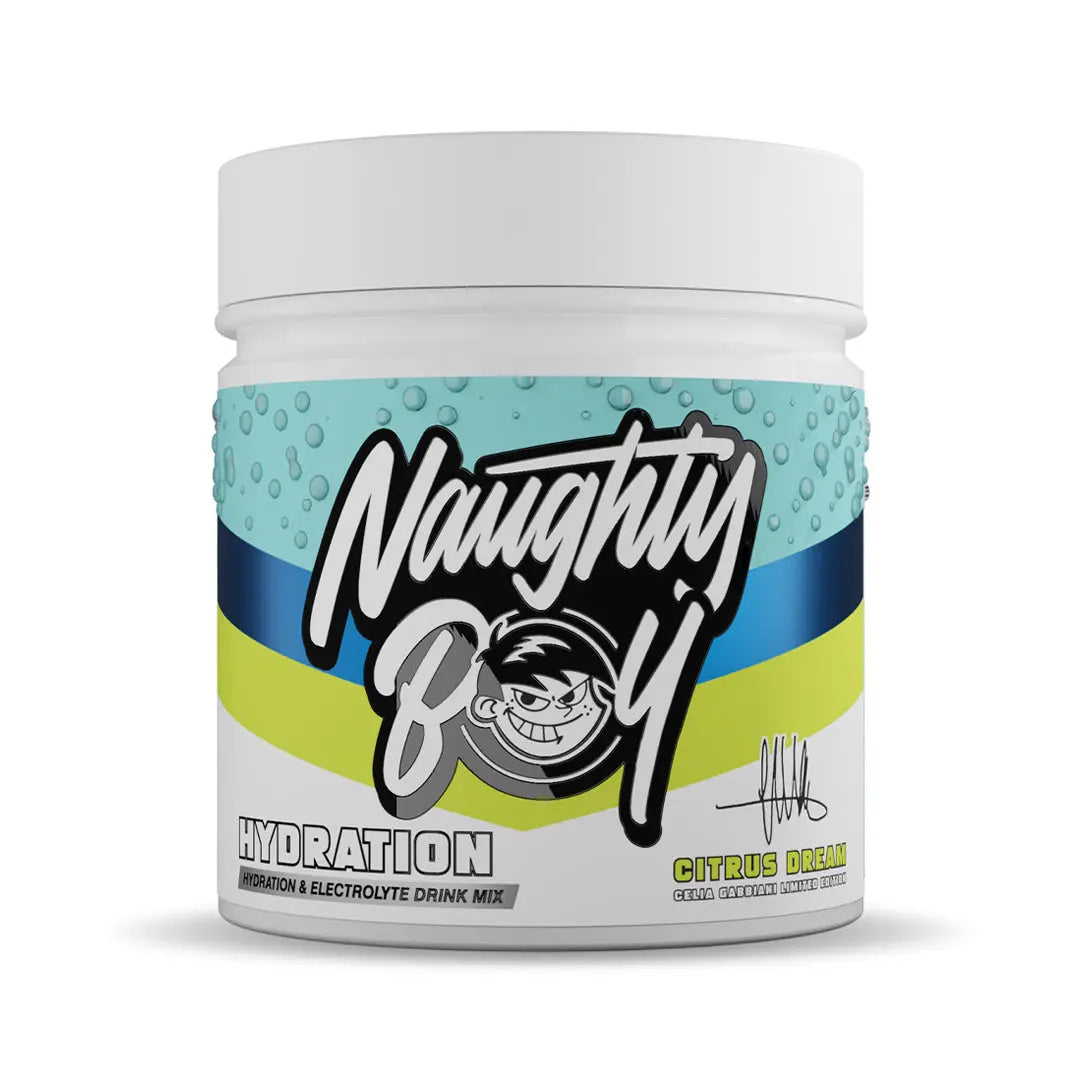 Naughty Boy Hydration 255g – Citrus Dream flavour tub