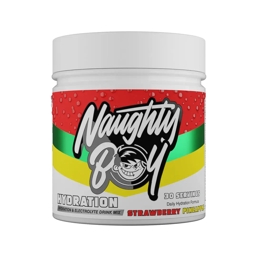 Naughty Boy Hydration 255g – Strawberry Pineapple flavour tub