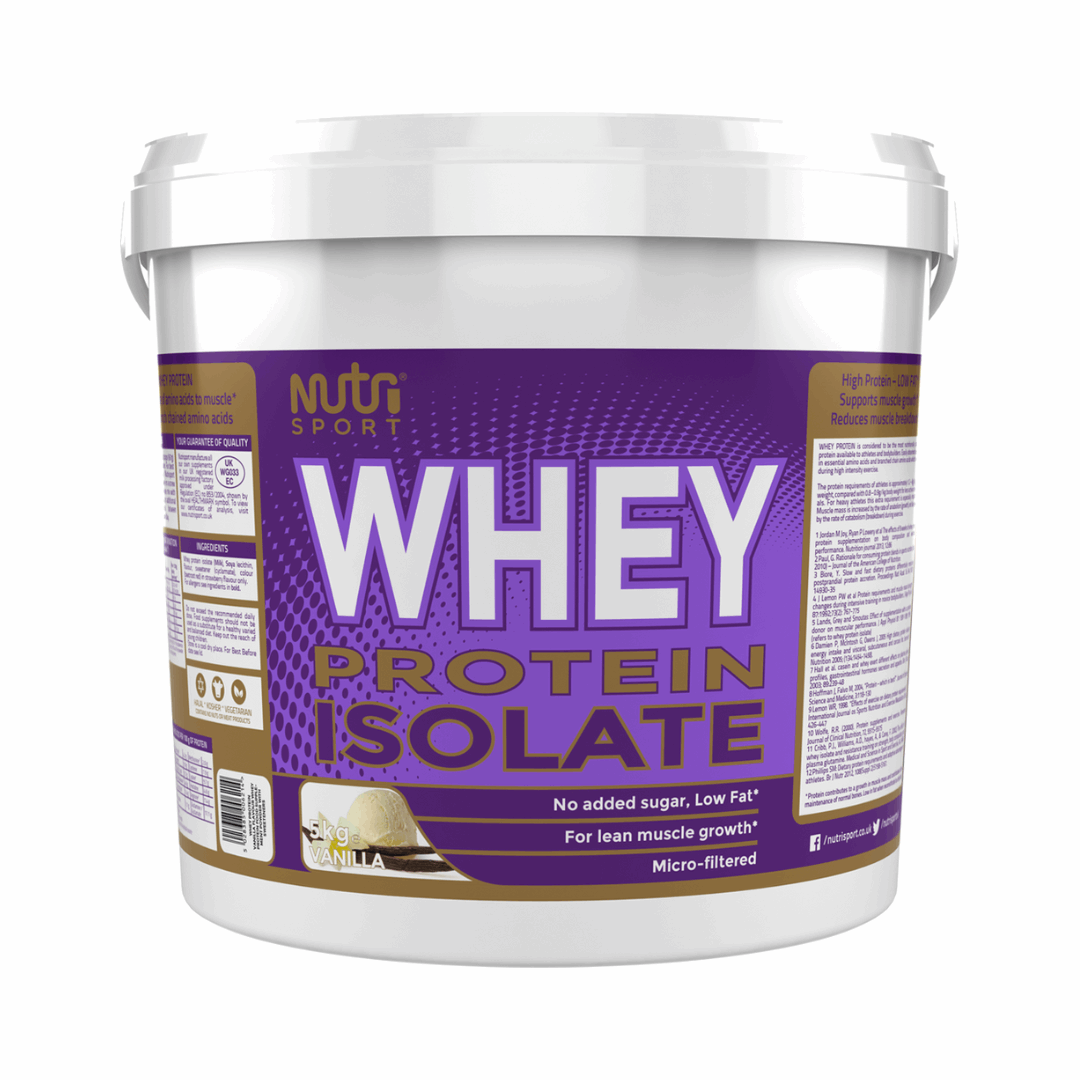 NutriSport Whey Protein Isolate 5kg - Variety of Flavours