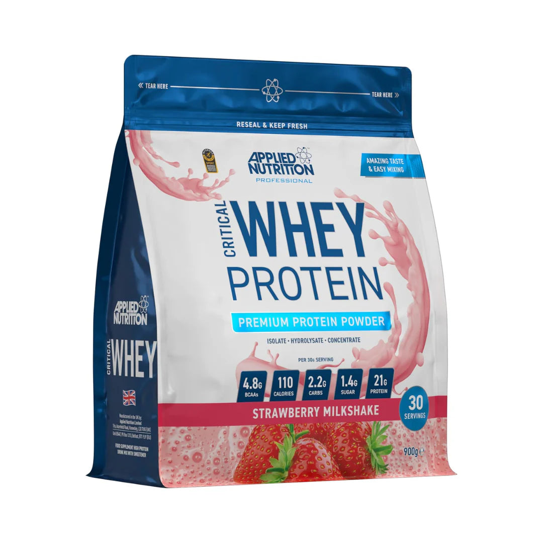 Applied Nutrition Critical Whey Protein 900g Bag (Choice of Flavours) - Evolution Supplements - Applied Nutrition Critical Whey Protein 900g Bag Front