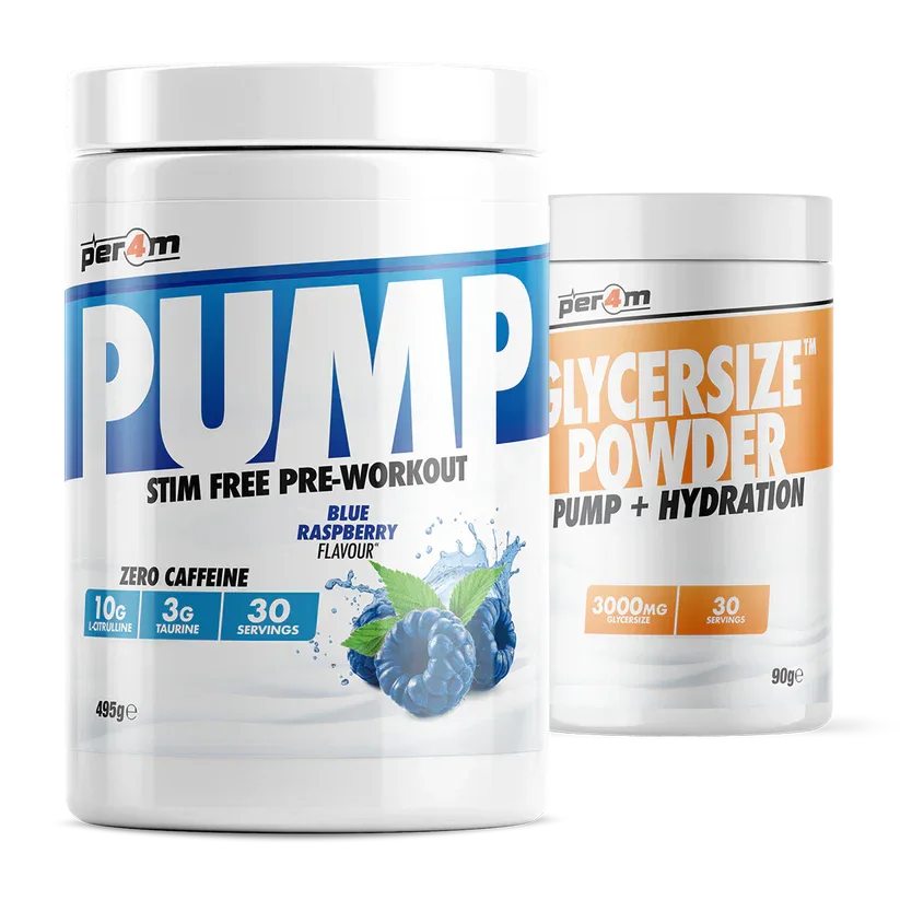 Per4m Pump Stim Free Pump Pre Workout 459g - with Glycersize™ 90g - Caffeine Free 459g (Choice of Flavours)