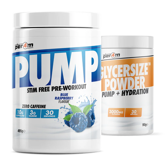Per4m Pump Stim Free Pump Pre Workout 459g - with Glycersize™ 90g - Caffeine Free 459g (Choice of Flavours)