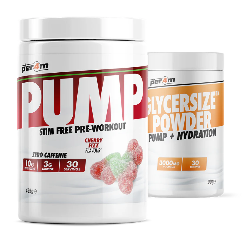 Per4m Pump Stim Free Pre Workout Caffeine Free 459g with Glycersize™ 90g (Choice of Falvours) - Evolution Supplements