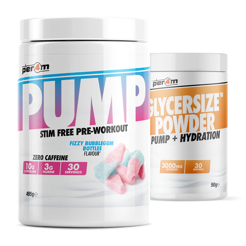 Per4m Pump Stim Free Pre Workout Caffeine Free 459g with Glycersize™ 90g (Choice of Falvours) - Evolution Supplements