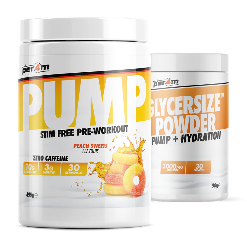 Per4m Pump Stim Free Pre Workout Caffeine Free 459g with Glycersize™ 90g (Choice of Falvours) - Evolution Supplements