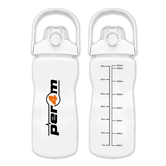 Per4m 1.5 Litre Bottle Jug Front & Back with Straw in White