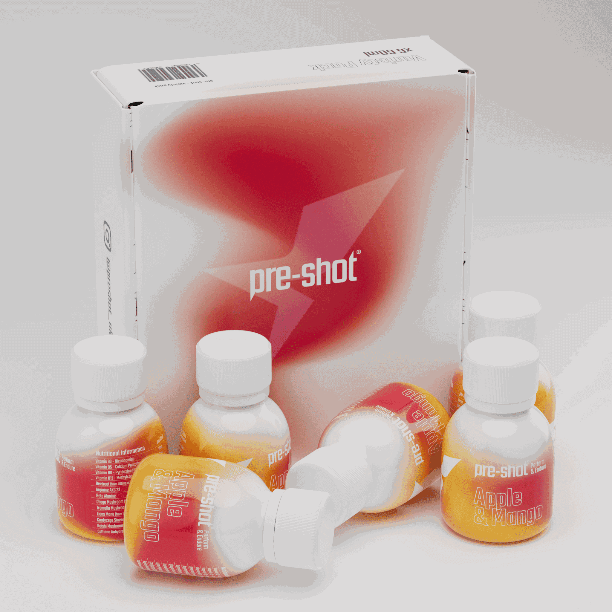Pre-Workout Shot - Apple & Mango (6 x 60ml)