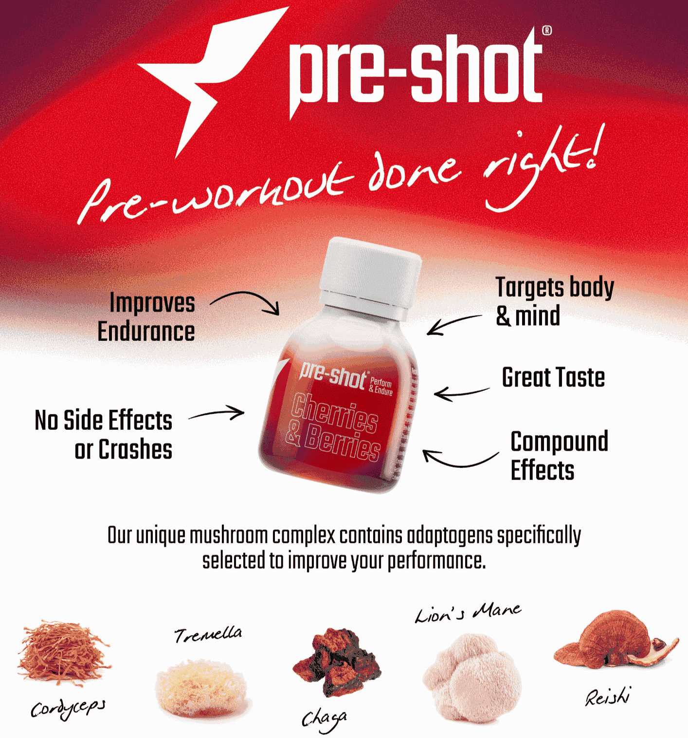 Pre-Workout Shot - Cherries & Berries (6 x 60ml)