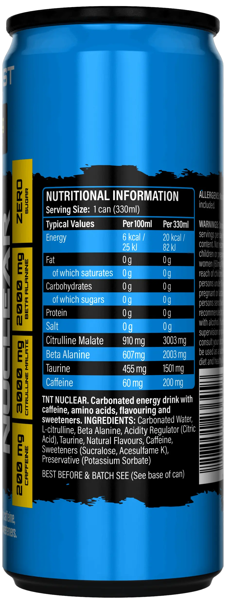 NXT TNT Nuclear 330ml - Single Can or Case of 12 - Various Flavours