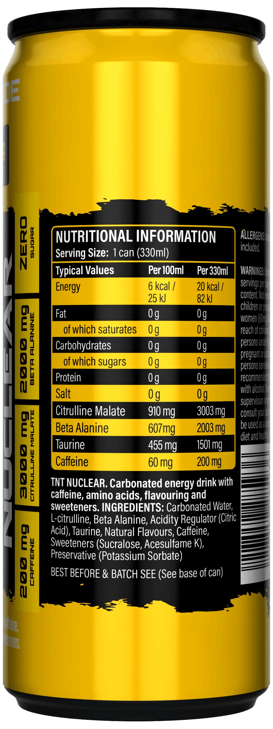 NXT TNT Nuclear 330ml - Single Can or Case of 12 - Various Flavours