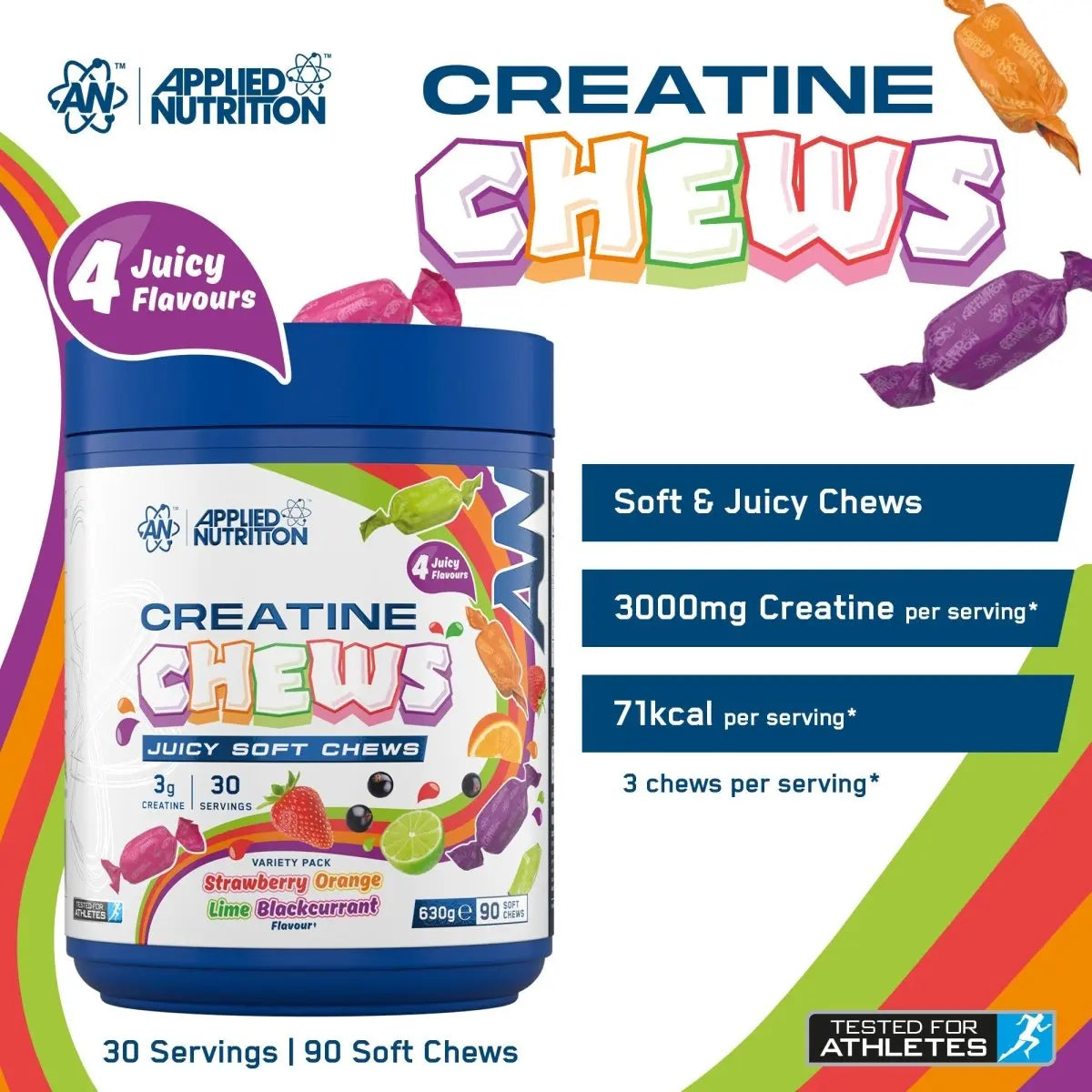 Applied Nutrition Creatine Chews 3g creatine 90 soft chews